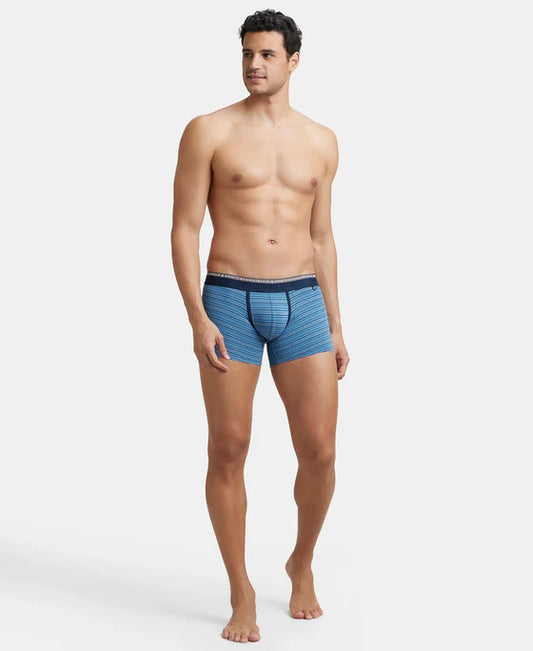 #US68 Super Combed Cotton Elastane Stretch Stripe Trunk with Ultrasoft Waistband
