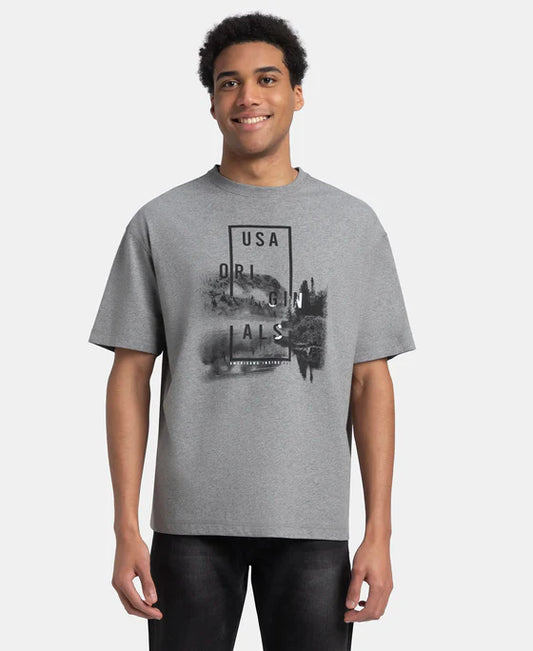 #US81 Super Combed Cotton Rich Graphic Printed Oversized T-Shirt