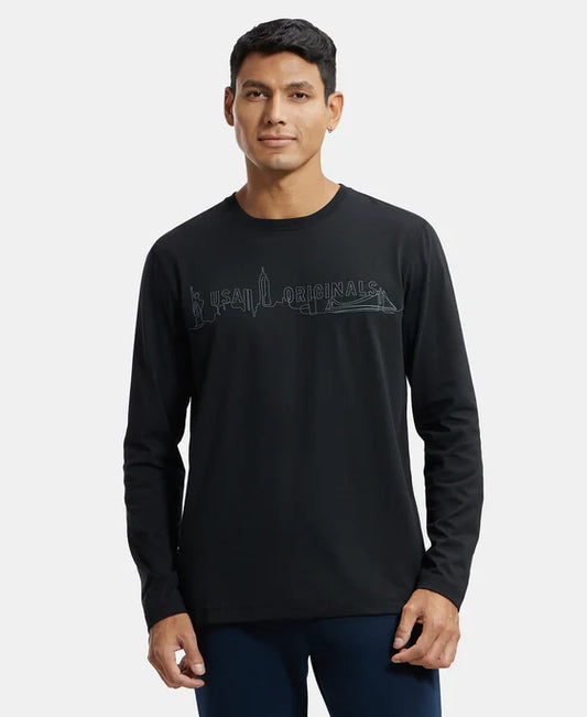 #US82 Super Combed Cotton Rich Graphic Printed Round Neck Full Sleeve T-Shirt