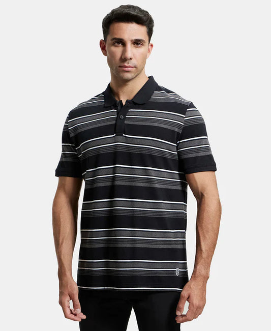 #US93 Super Combed Cotton Rich Striped Polo T-Shirt