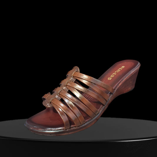 Healers Casual Slippers For Ladies Tan TLO-56 By Liberty