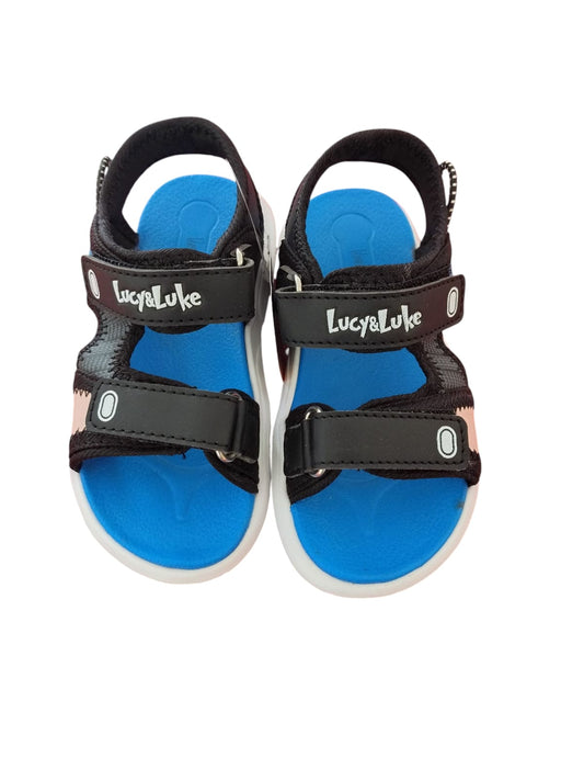 Lucy & Luke Black Casual Sandal For Kids HIPPO-53 By Liberty