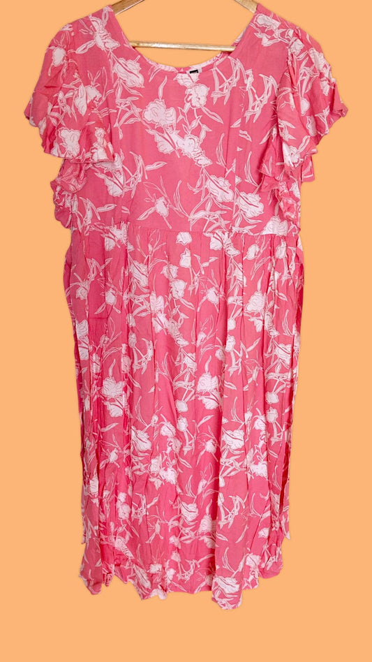 MEE MEE Printed Rayon Maternity Dress – Stylish, Comfortable & Nursing-Friendly
