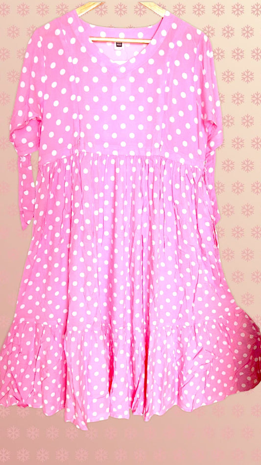 MEE MEE Printed Rayon Maternity Dress – Stylish, Comfortable & Nursing-Friendly