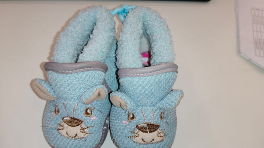 Teddy Applique Detailed Slip On Anti Skid Booties