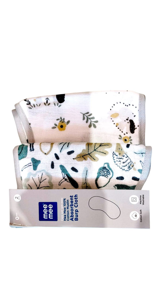 TIDY SLEEP Muslin Burp Cloths (Lightweight and Absorbent Cotton Muslin Cloth) Assorted Colour (2)