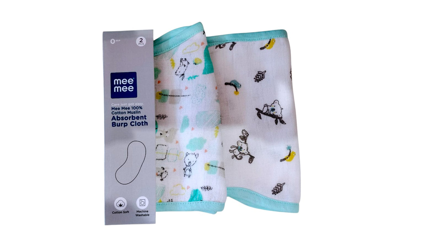 TIDY SLEEP Muslin Burp Cloths (Lightweight and Absorbent Cotton Muslin Cloth) Assorted Colour (2)