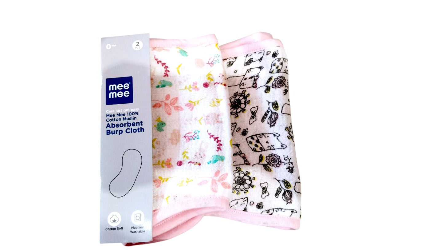TIDY SLEEP Muslin Burp Cloths (Lightweight and Absorbent Cotton Muslin Cloth) Assorted Colour (2)