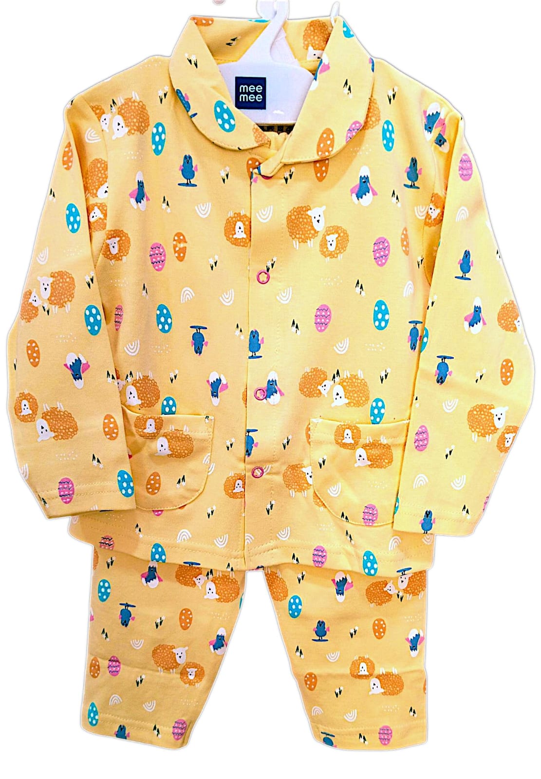 Mee Mee Girls' Cotton Night Suit – Offwhite, Adorable & Cozy