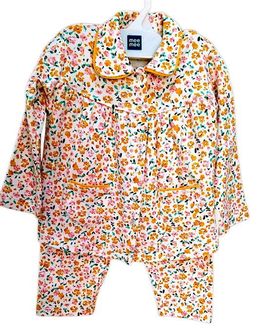 Mee Mee Girls' Cotton Night Suit – Offwhite, Adorable & Cozy