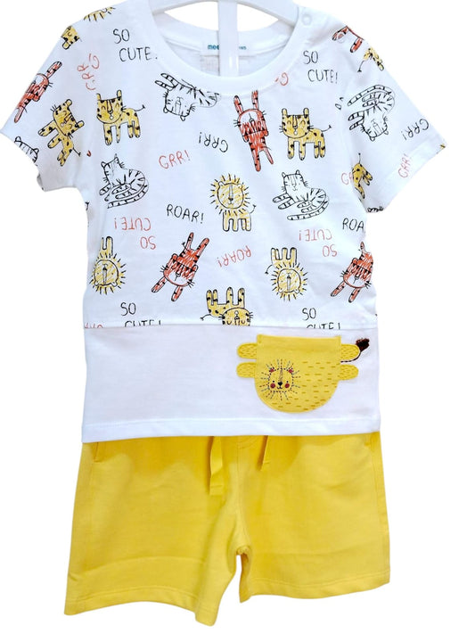 Short Sleeve Short Set - Lemon