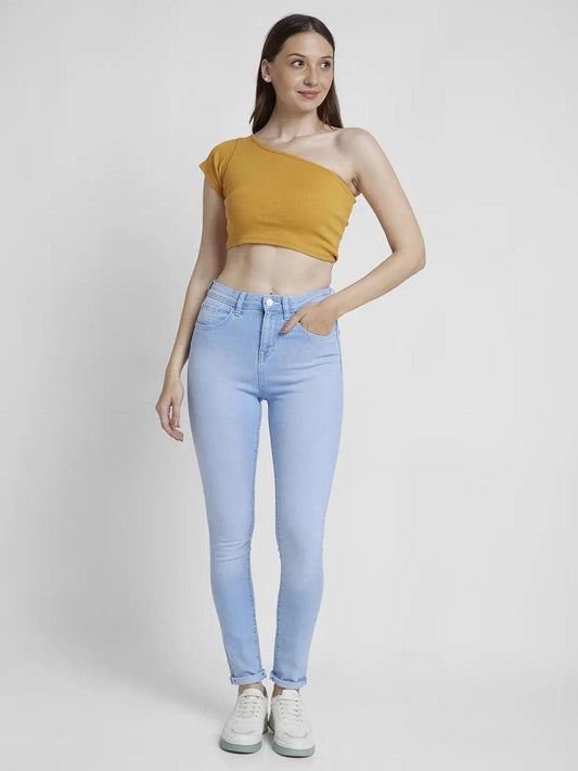Spykar Women Light Blue Lycra Skinny Fit Regular Length Clean Look Jeans #WDNADO2BC175