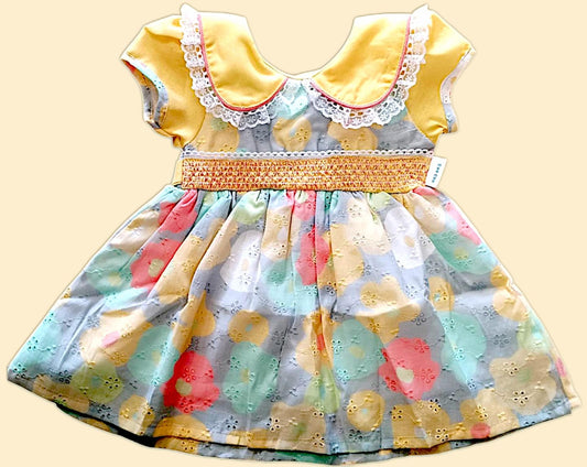 Mustard Yellow Dress with Cuffed Sleeves