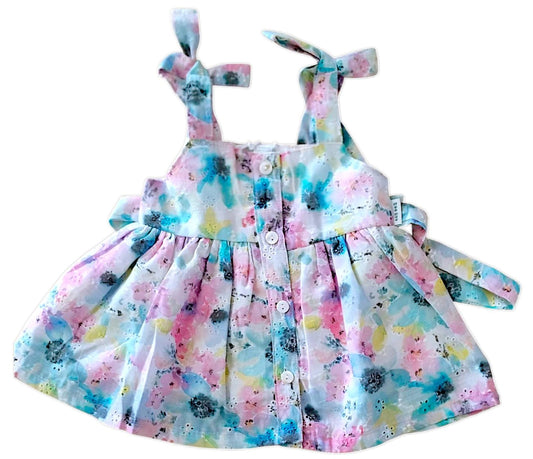 Mee Mee Girls' Pink Cotton Dress – Embroidered & Ruffled Design