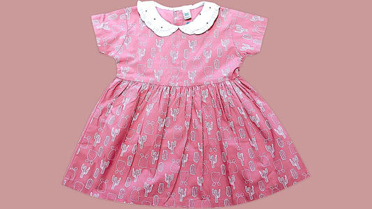 Meemee Charming Grey Cotton Frock for Baby Girls