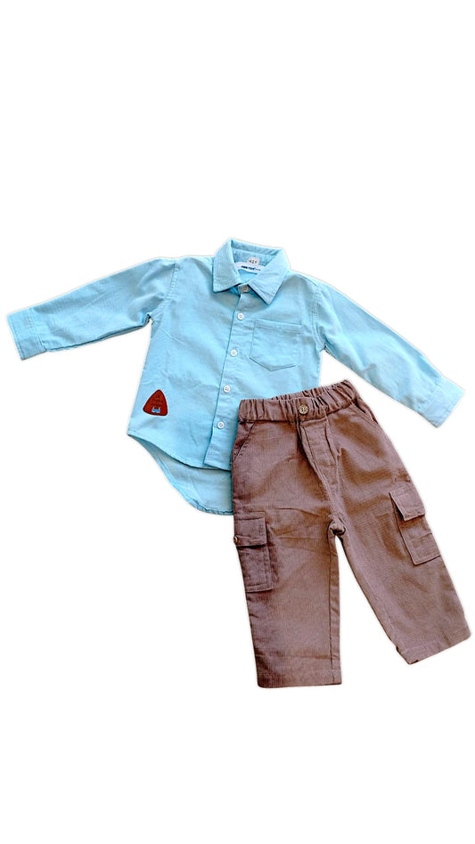Printed Cotton Trouser Set For Boys