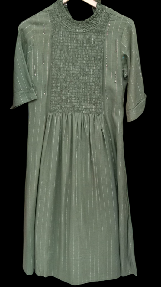 cotton fit and flare dress features#KS-S25-DR-0006