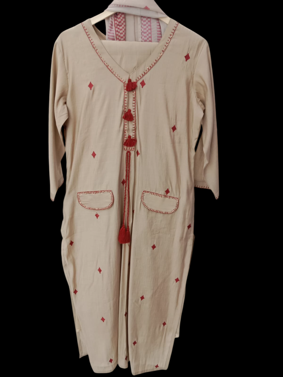 Embroidered Kurta with Trousers & Dupatta #KS-A24-SK-0131