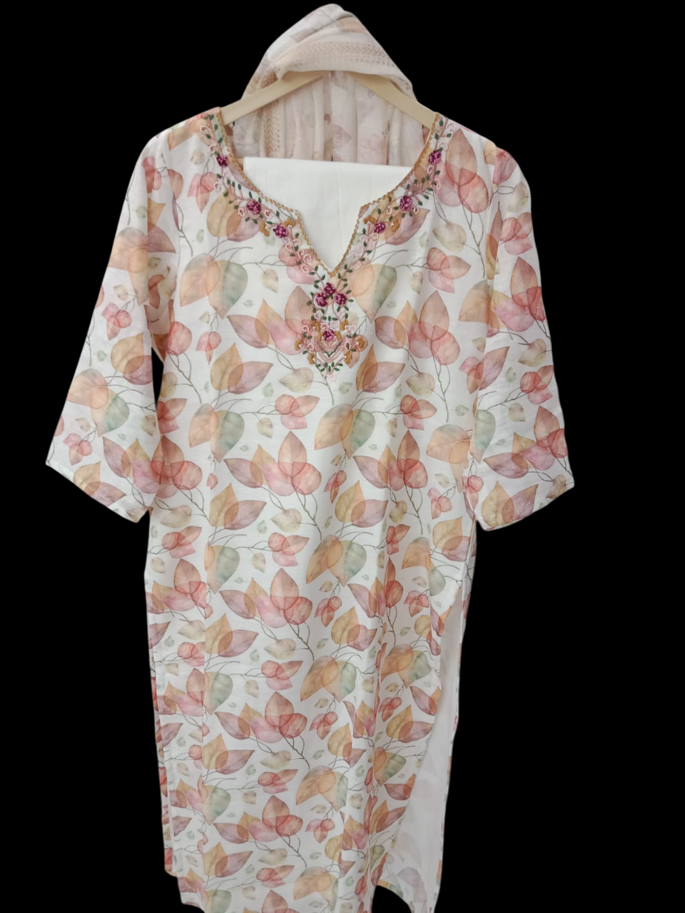 Embroidered Kurta with Trousers & Dupatta #-KS-A24-SK-0093