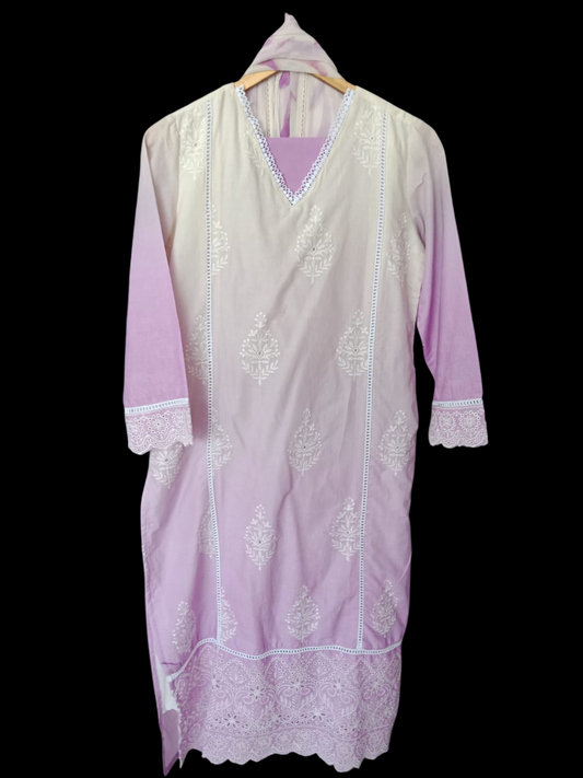 Embroidered Kurta with Trousers & Dupatta #KS-A25-SK-0064
