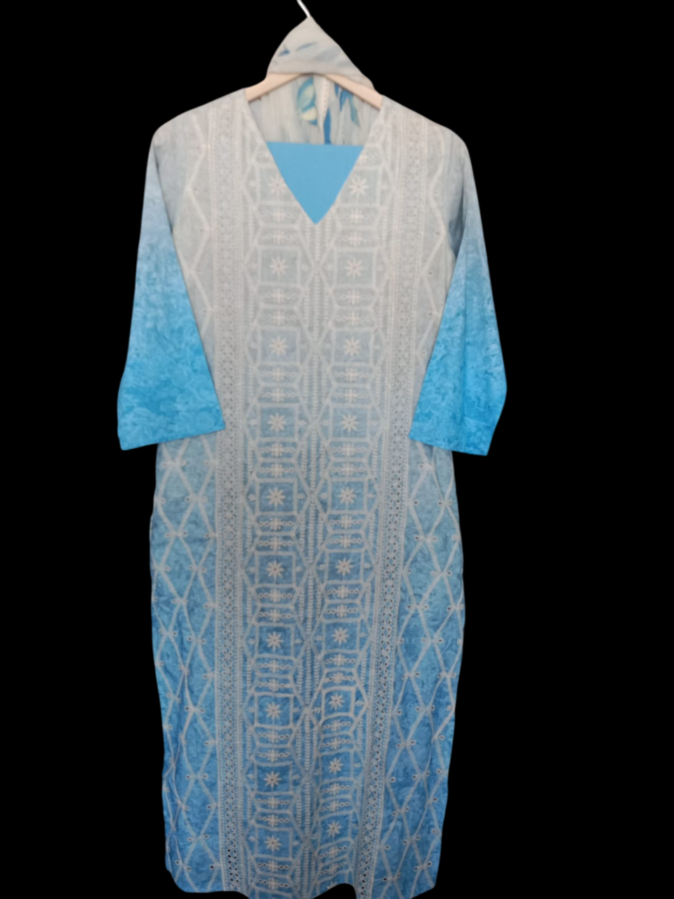 Embroidered Kurta with Trousers & Dupatta #KS-A25-SK-0070