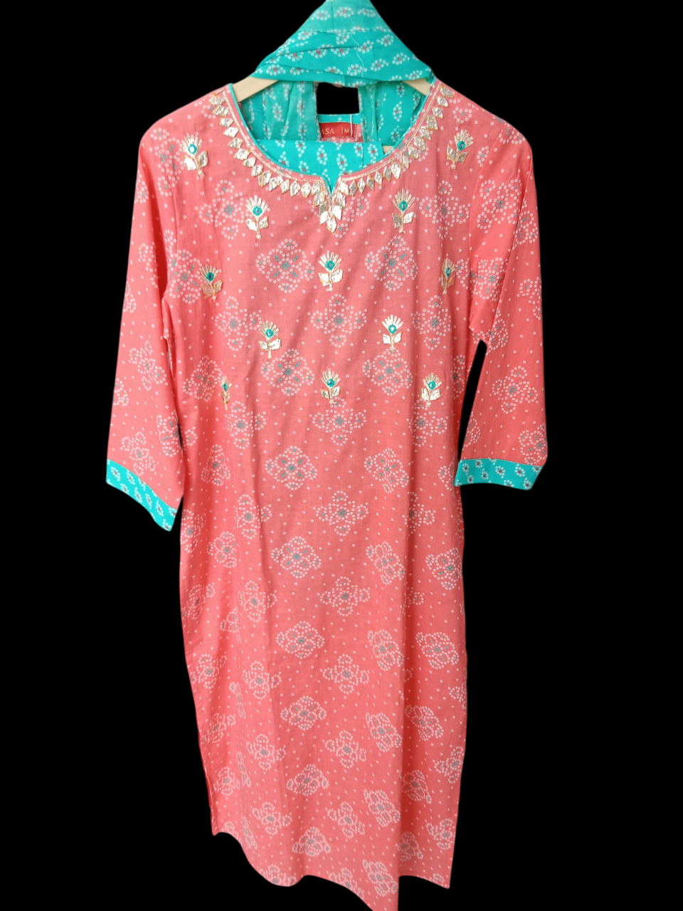 Embroidered Kurta with Trousers & Dupatta#KS-S24-SK-0094