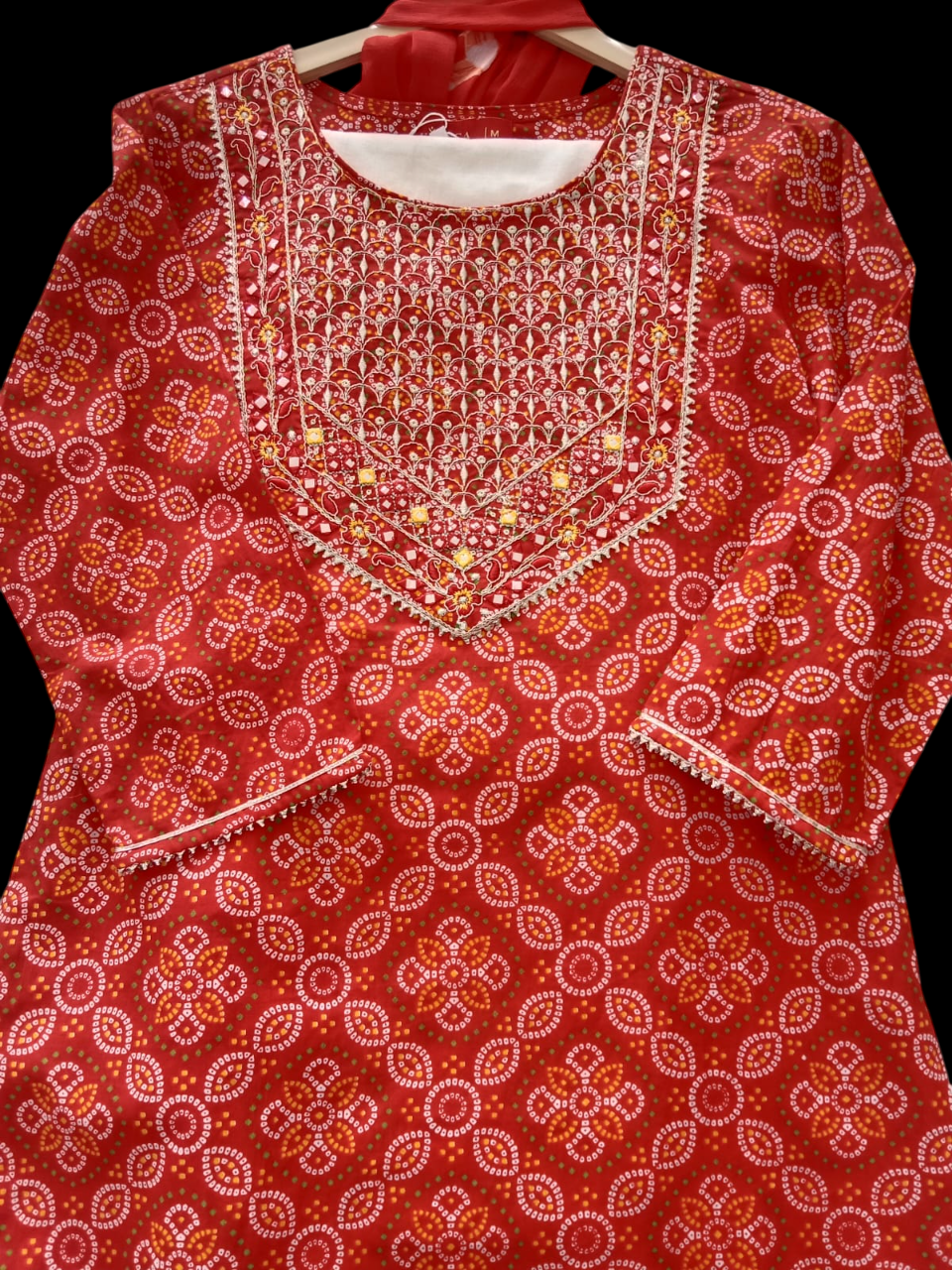 Embroidered Kurta with Trousers & Dupatta# ks-s24-sk-0091