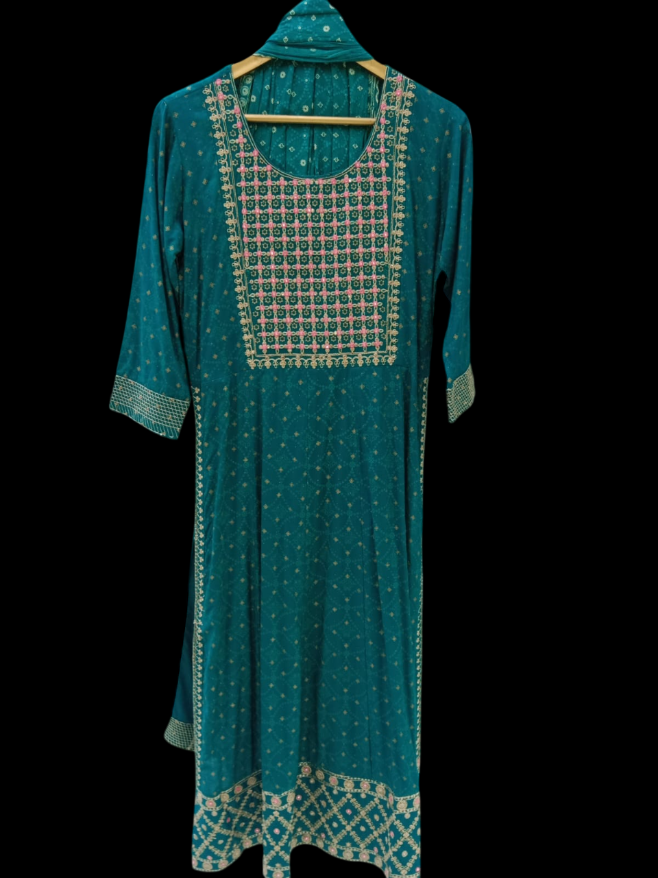 Embroidered Kurta with Trousers & Dupatta# ks-a24-sk-0971