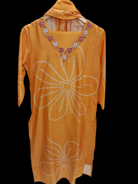 Embroidered Kurta with Trousers & Dupatta #KS-A24-SK-0868