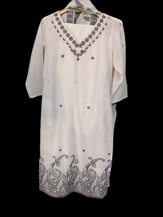 Embroidered Kurta with Trousers & Dupatta #KS-A24-SK-0627