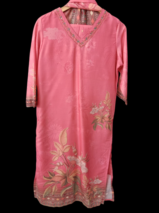 Embroidered Kurta with Trousers &  Dupatta #KS-A24-SK-0885