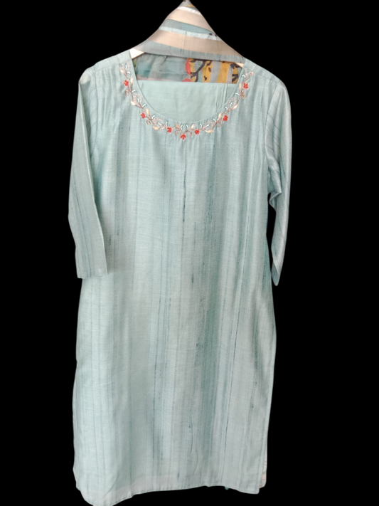 Embroidered Kurta with Trousers & Dupatta #KS-A24-SK-0104