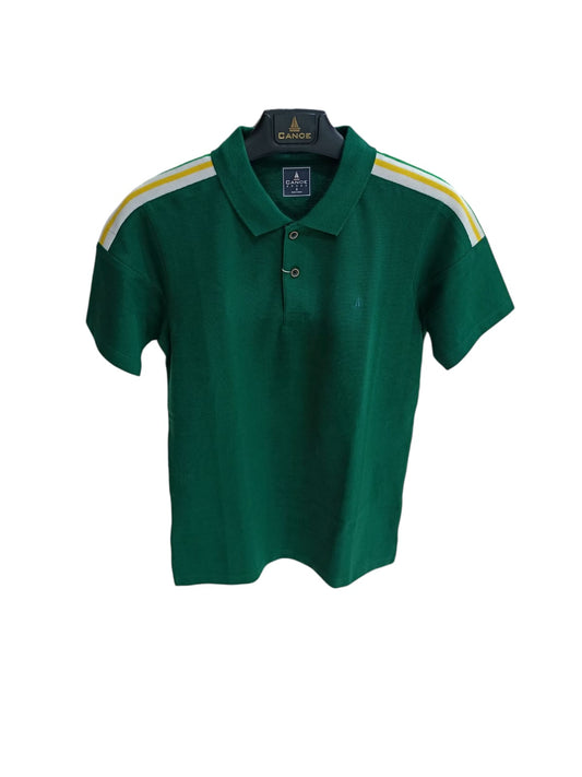 Canoe Men Short Sleeve Polo Neck Solid Pattern T-Shirt # TSH- SHEYI