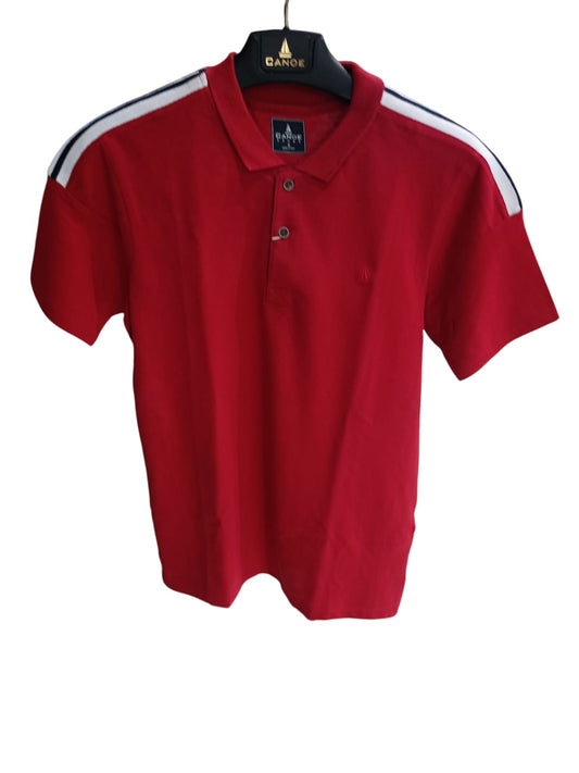 Canoe Men Short Sleeve Polo Neck Solid Pattern T-Shirt # TSH- SHEYI
