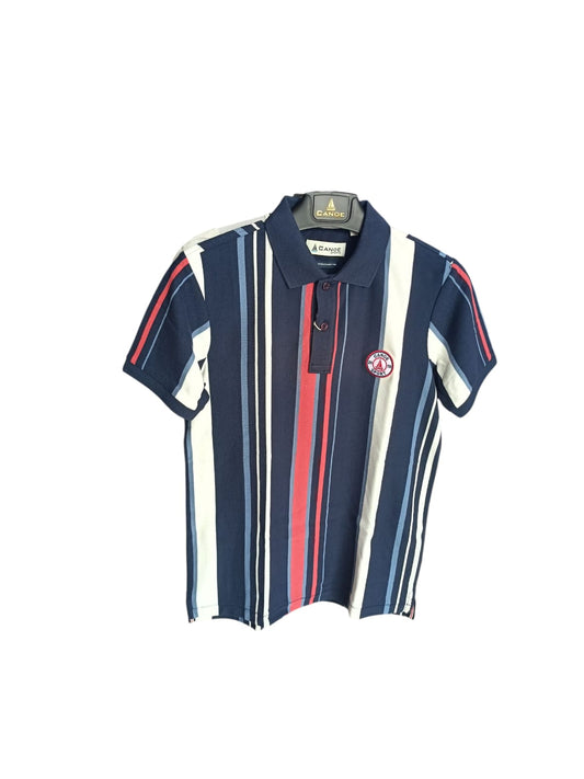 Canoe Men Short Sleeve Polo Neck Striped Pattern T-Shirt # TSH-LEWI-N1
