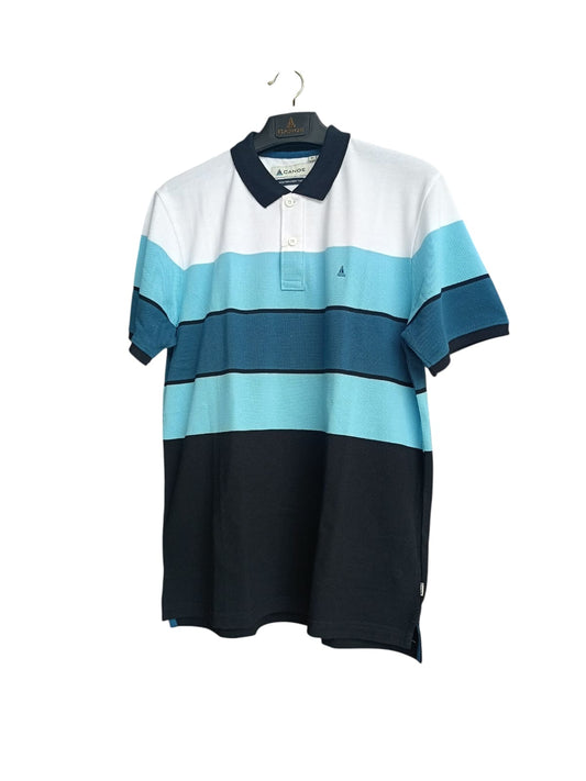 Canoe Men Short Sleeve Polo Neck Striped Pattern T-Shirt # TSH-EADEN-N1