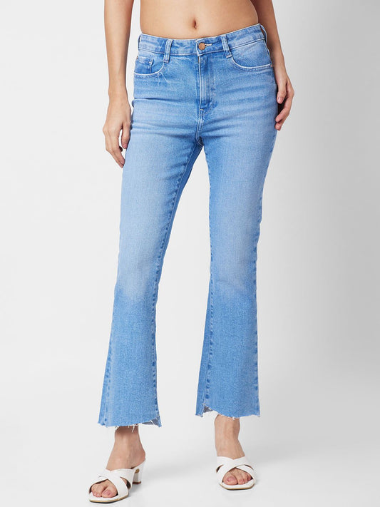 Spykar Women LIGHT BLUE Bootcut Heavy Fade Stretchable Jeans  #WDYNR1BD178
