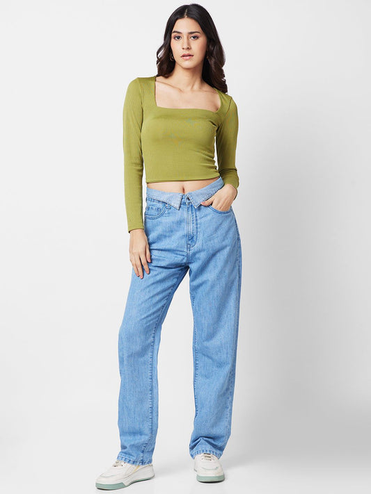 Spykar Women Clean Look Straight Fit High-Rise Stretchable Jeans #WDYNR1BD116