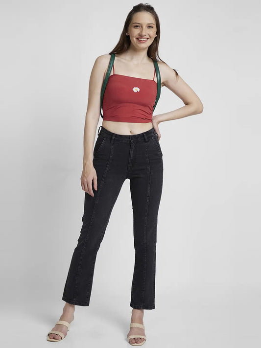 Spykar Women Black Lycra Slim Straigth Fit Ankle Length Clean Look Jeans #WDNYNR2BC326
