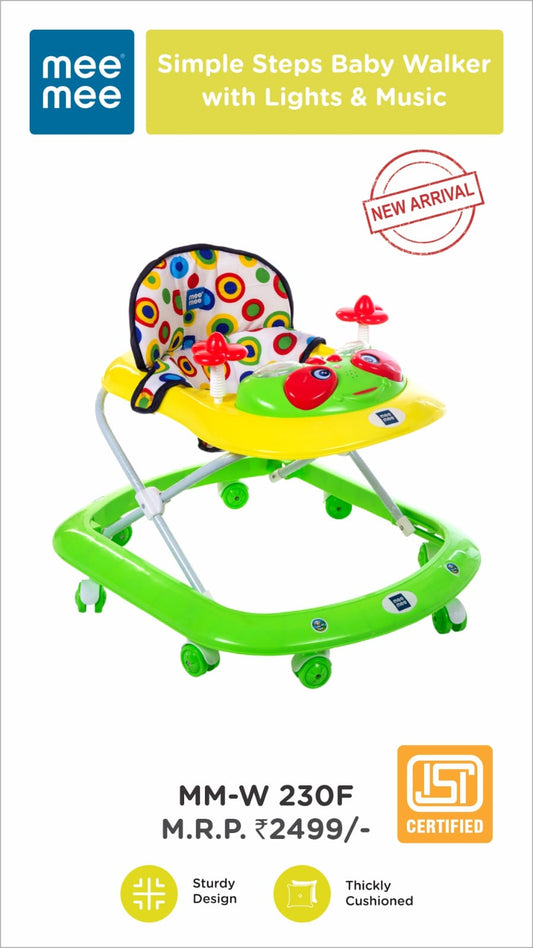 Mee Mee Baby Walker with Adjustable Height & Toy Tray – Safe & Comfortable for Little Walkers