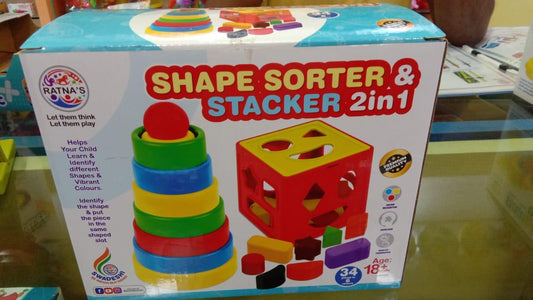 ids Age 12+ Months I Sorting & Stacker Game for Kids I 6 Rings & 20 Shapes I Multicolour Toy