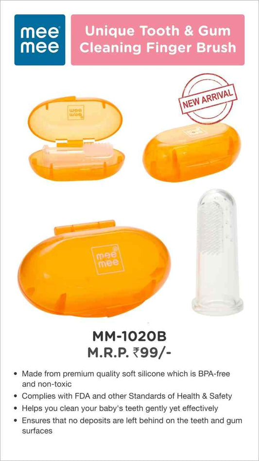 Multifunctiol Finger toothbrush with Soft Bristles and Carry Case for Gentle Cleaning/Oral Hygiene of Gums/Tounge designed for Kids & Infants.