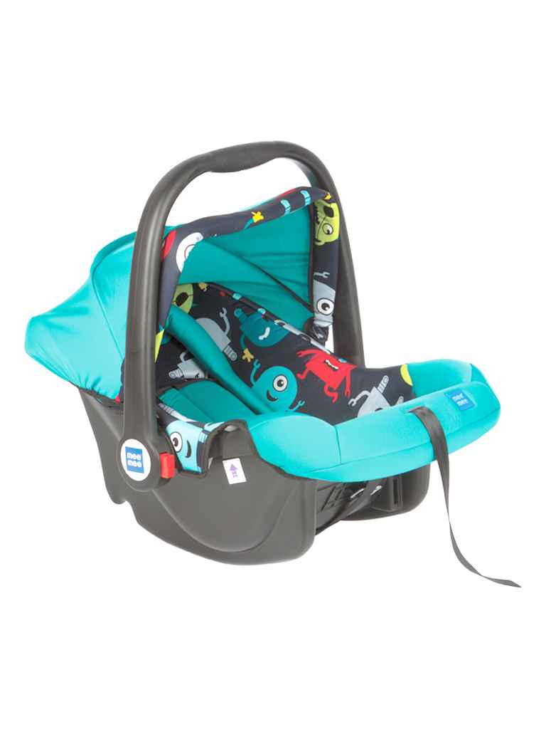 Baby Car Seat cum Carry Cot with Thick Cushioned Seat (Green)