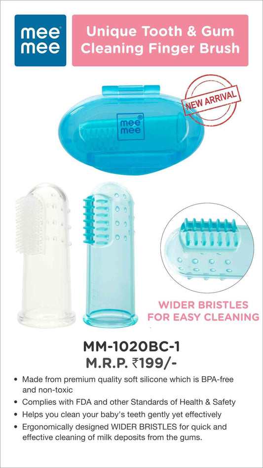 Multifunctiol Finger toothbrush with Soft Bristles and Carry Case for Gentle Cleaning/Oral Hygiene of Gums/Tounge designed for Kids & Infants.