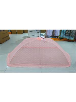 Fegore Foldable Baby Mosquito Net Strong and Durable Single for Single Bed 30 GSM Use Polyester Material Fabric Premium Machardani for 0 to 24 Month Babies (Pink Color 4 Ft x 2.5 Ft Size)