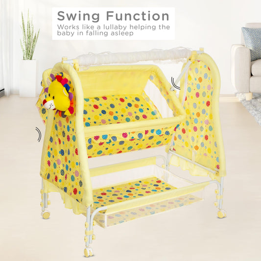 Spacious Swinging Baby Cradle with Mosquito Net