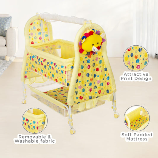 Spacious Swinging Baby Cradle with Mosquito Net