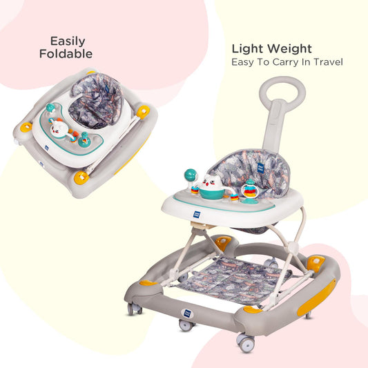 Mee Mee Baby Walker with Adjustable Seat & Musical Play Tray – Comfort & Fun (Blue)